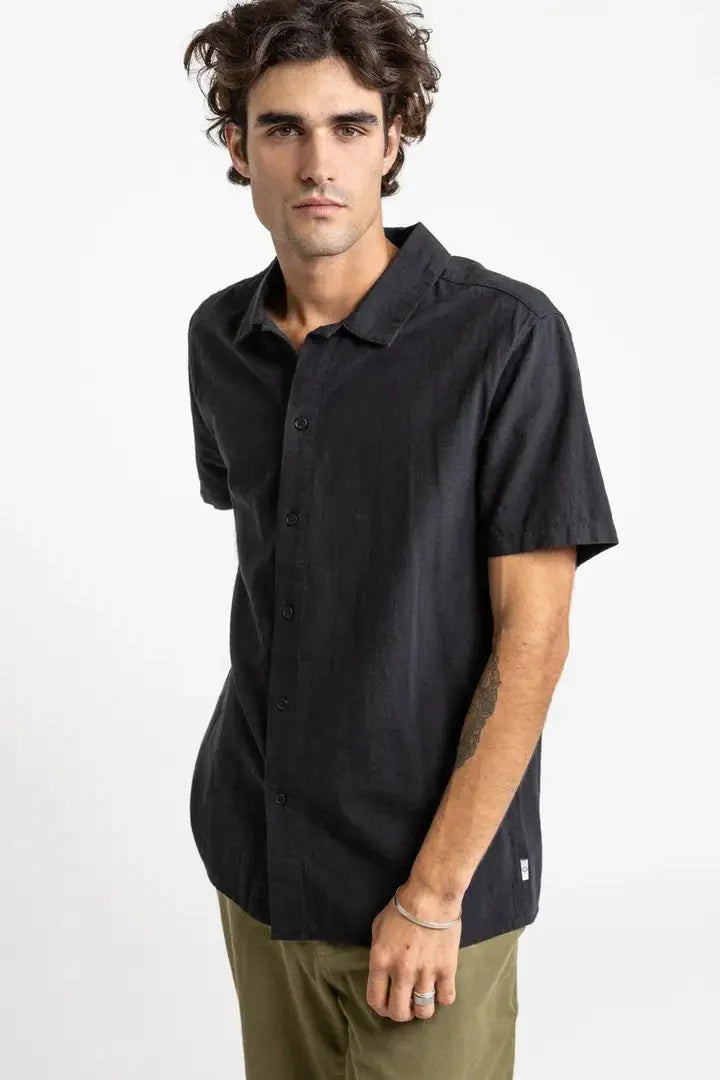 Rhythm Classic Linen Shirt Vintage Black S