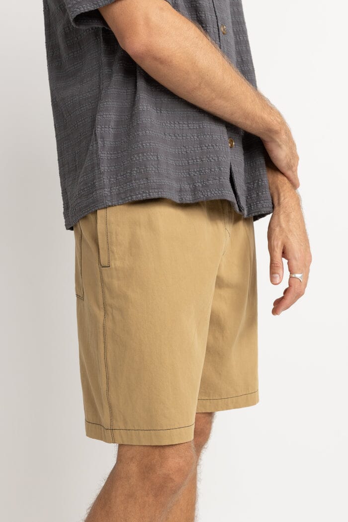 Rhythm Contrast Stitch Jam Shorts Olive 28