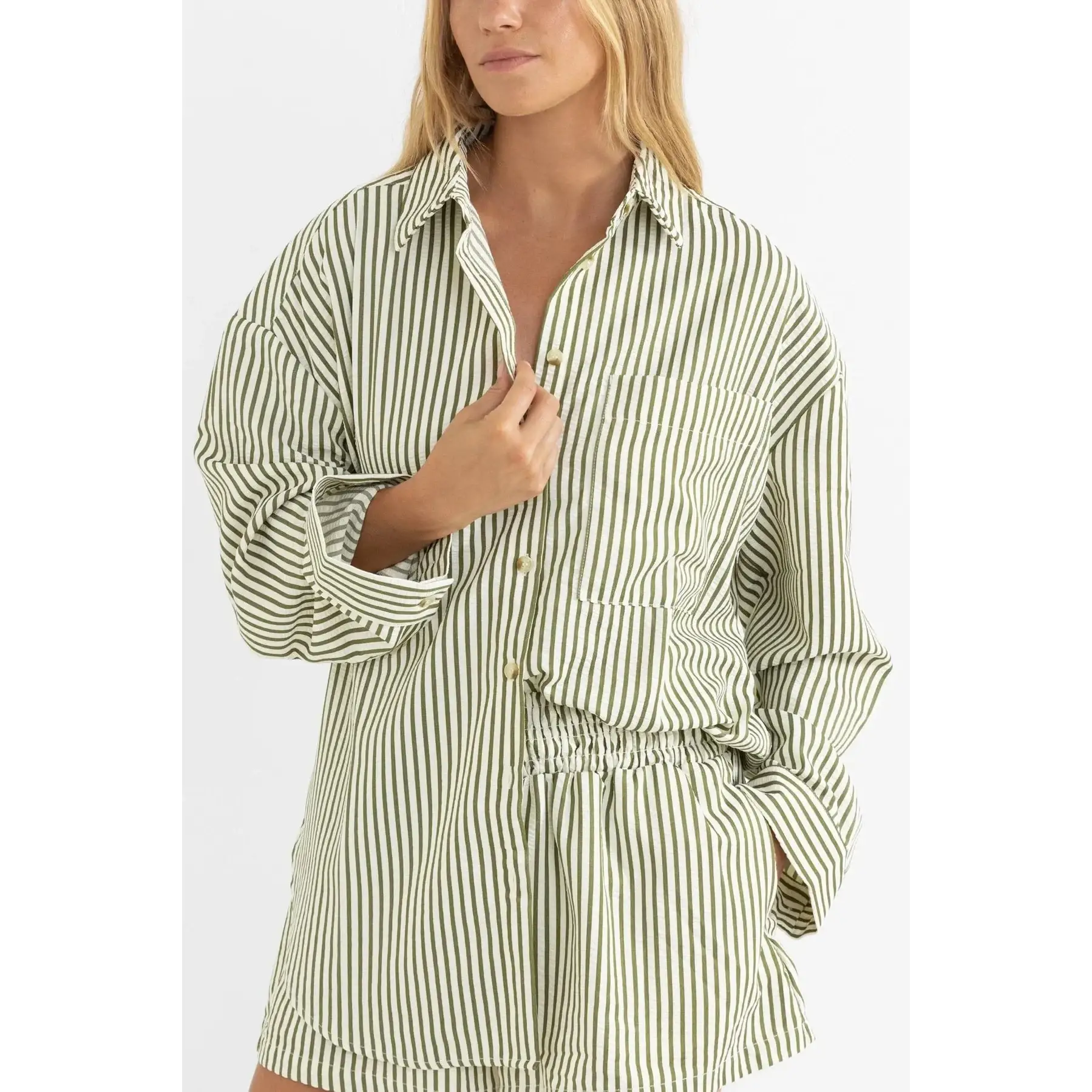 Rhythm Cove Stripe Oversized Shirt