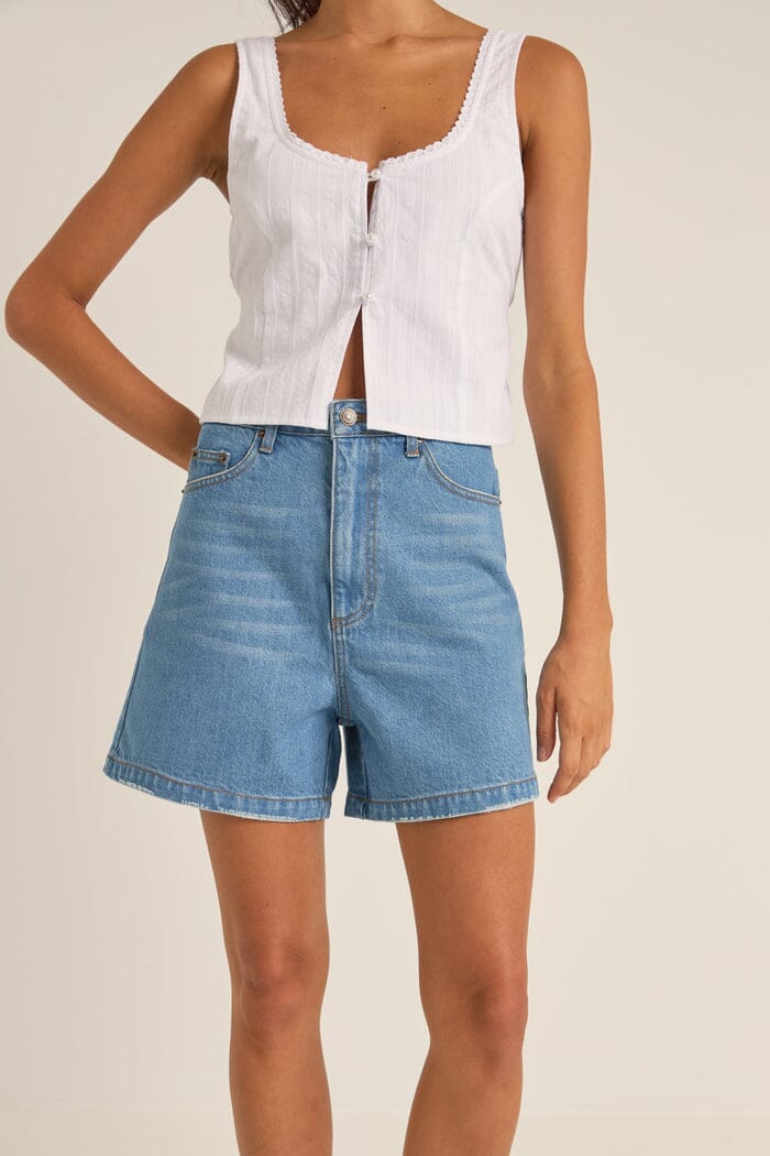 Rhythm Escape Denim Shorts Washed Blue 14