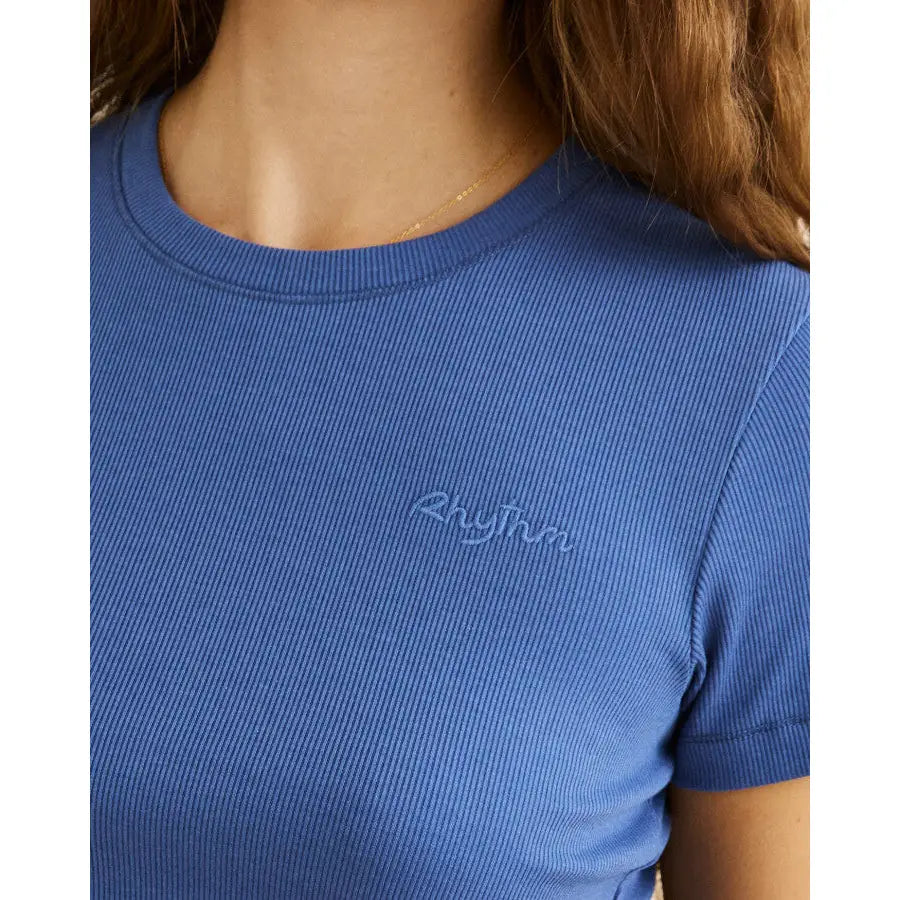 Rhythm Everyday Rib T-Shirt - Blue