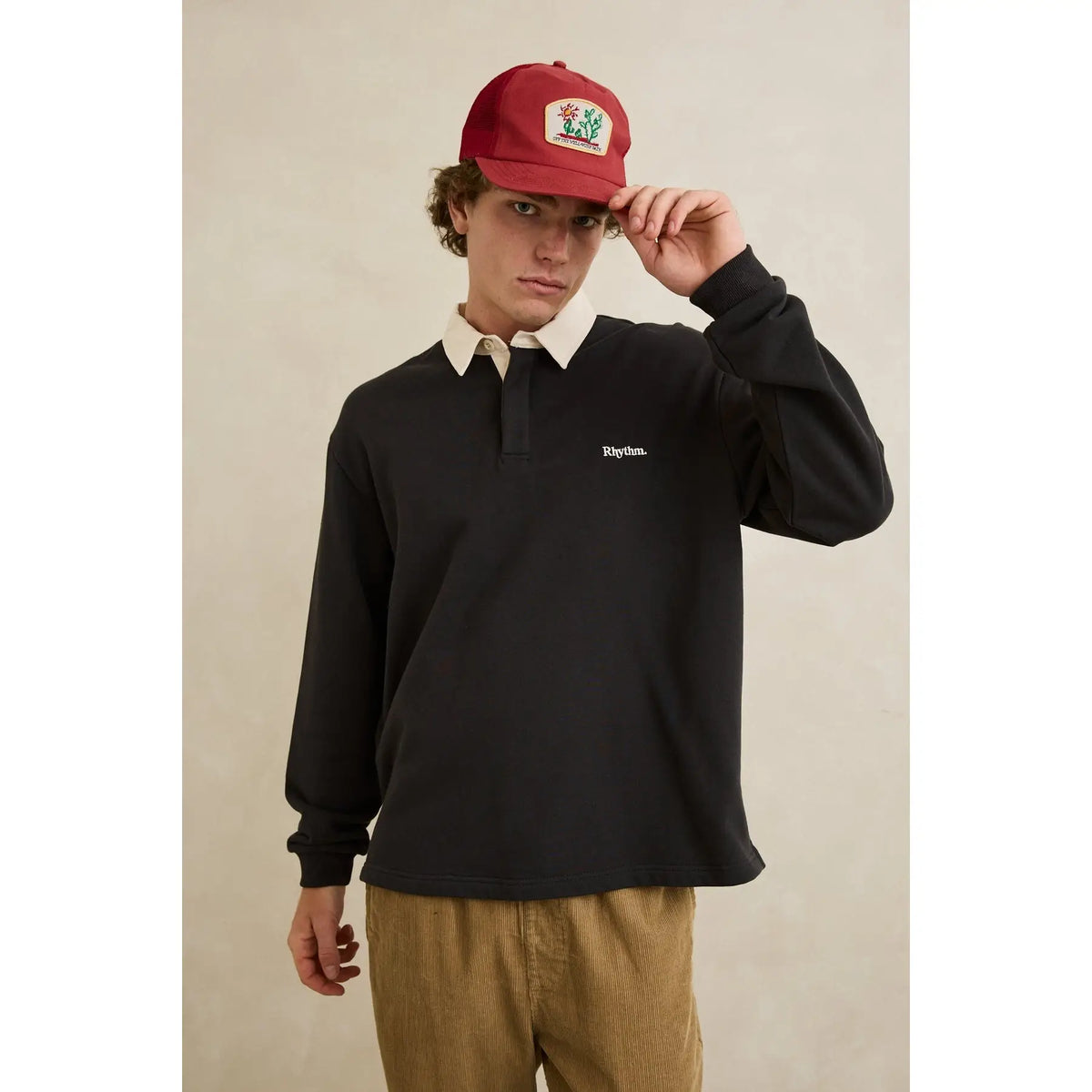 Rhythm Koa Vintage Rugby Long Sleeve Polo