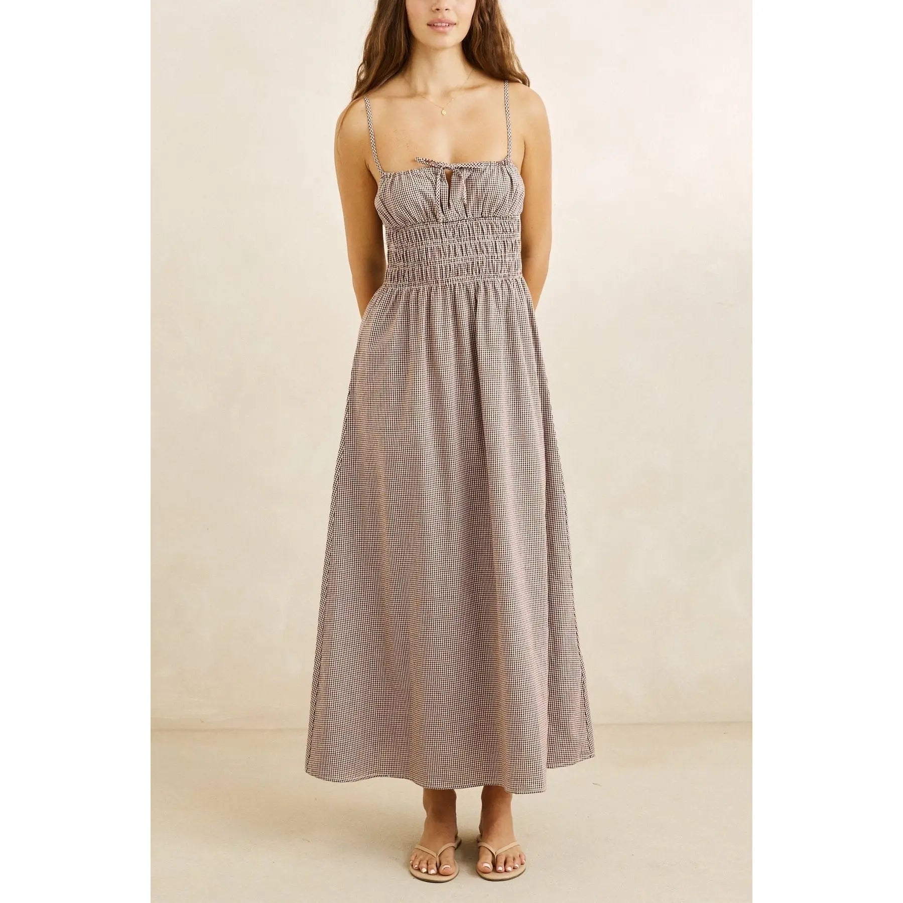 Rhythm London Check Midi Dress