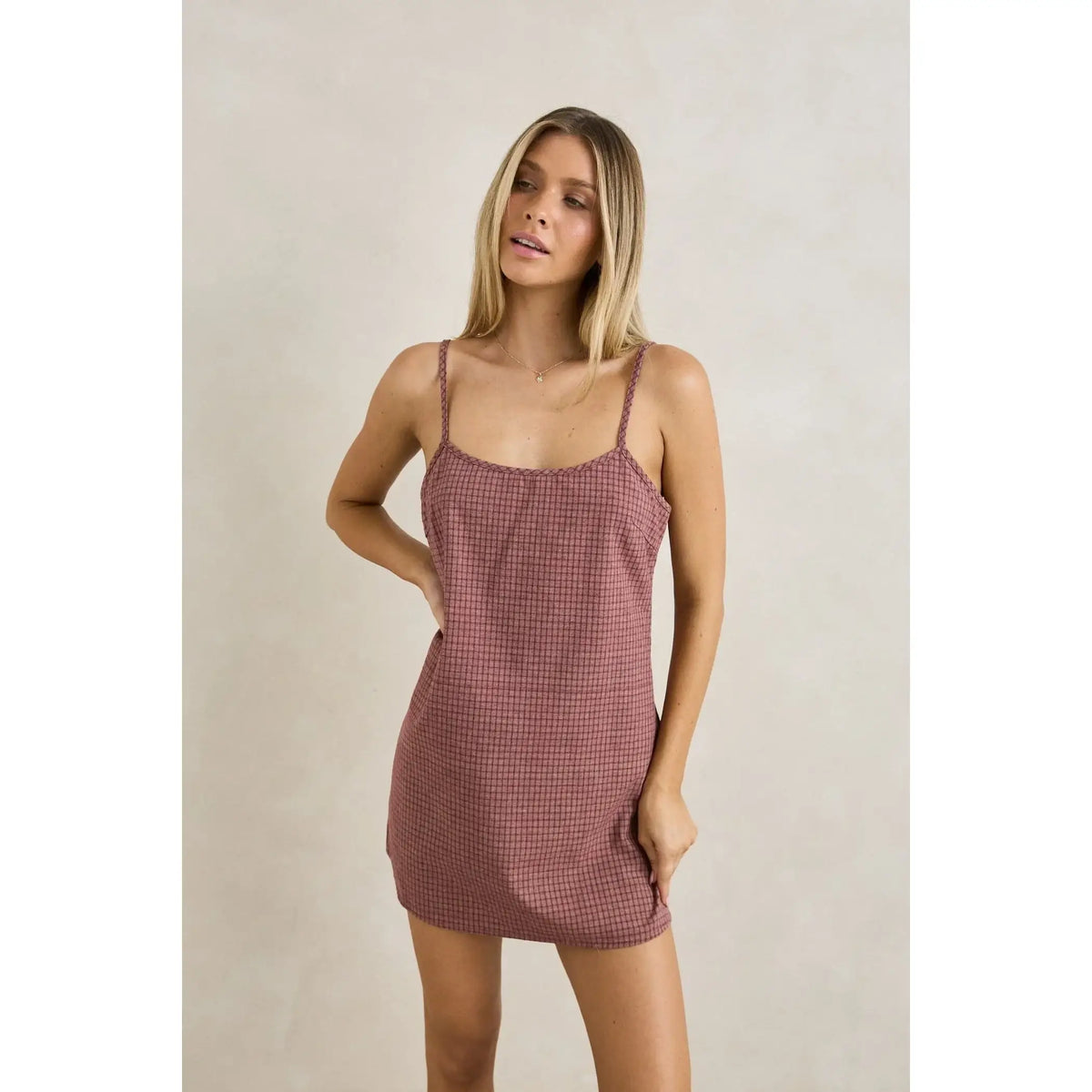 Rhythm Lucy Check Slip Mini Dress