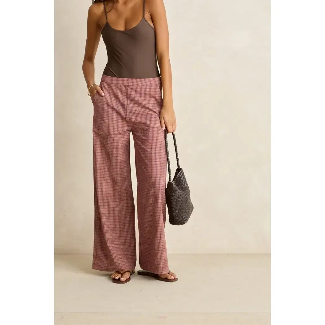 Rhythm Lucy Check Wide Leg Pants
