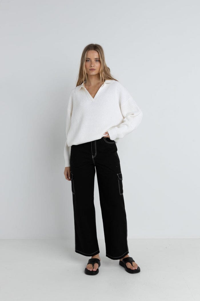 Rhythm Muse V-Neck Collared Jumper