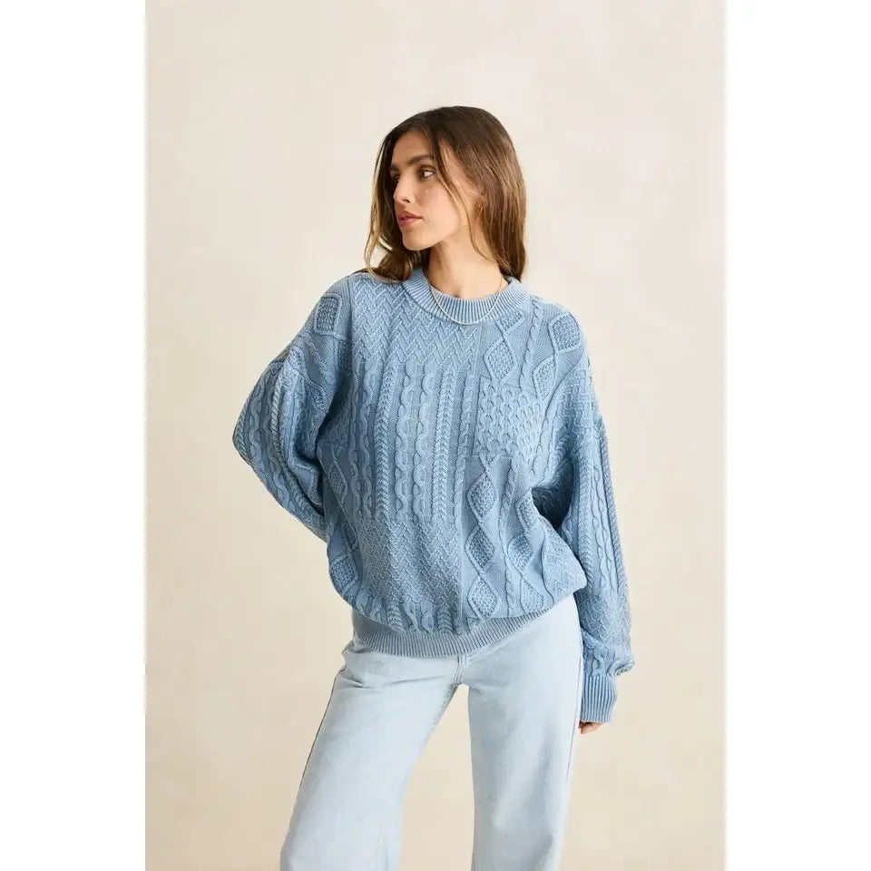 Rhythm Patchwork Salt Wash Sweater