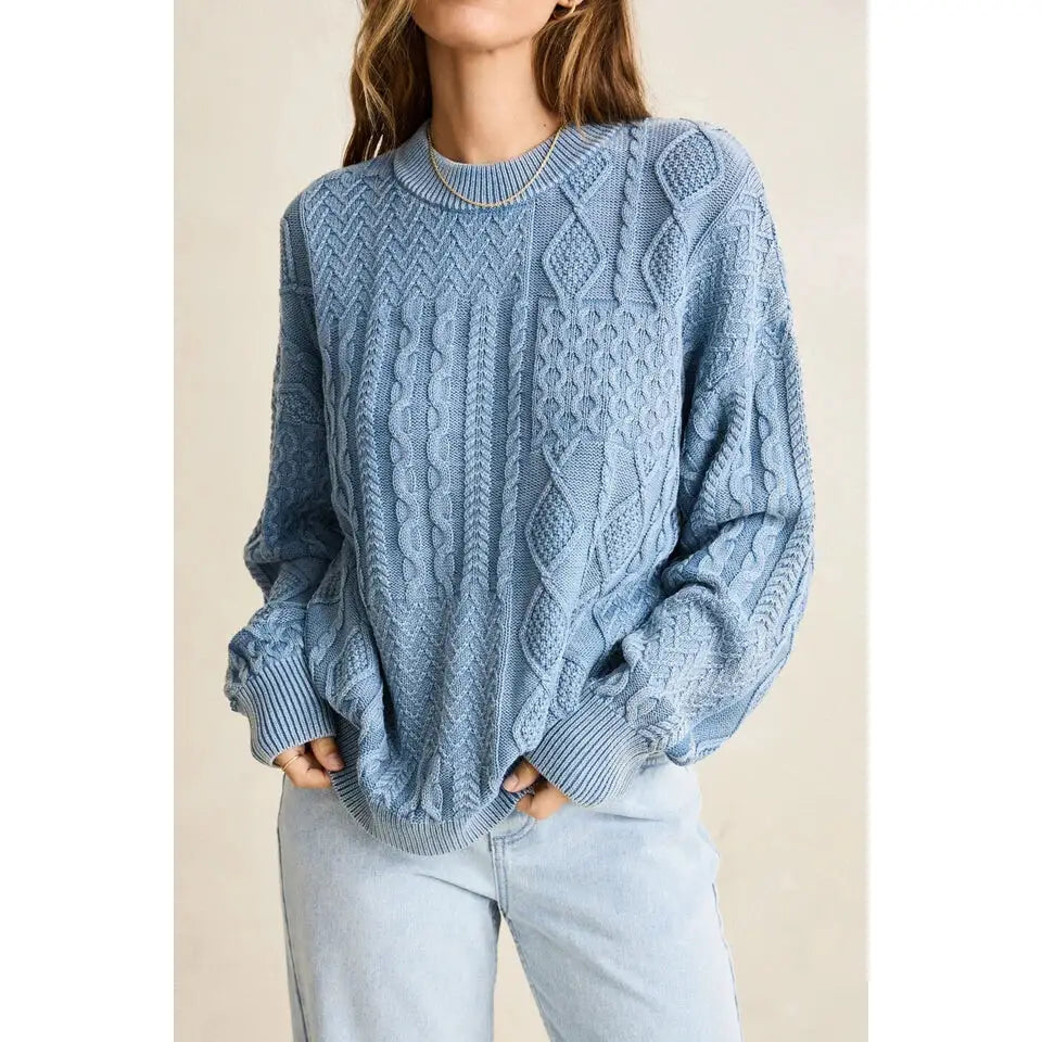 Rhythm Patchwork Salt Wash Sweater