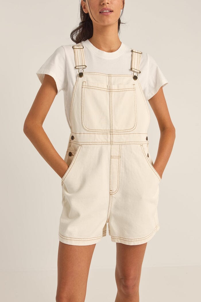 Rhythm Tides Short Overalls Cream 14