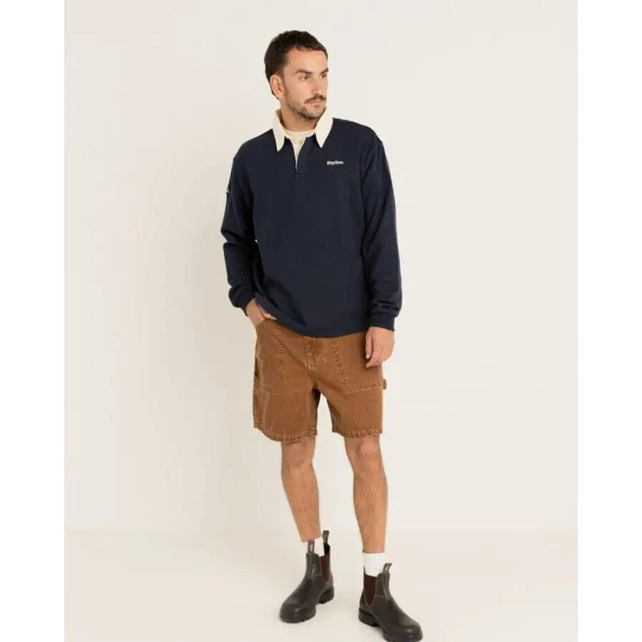 Rhythm Vintage Rugby Long Sleeve Polo