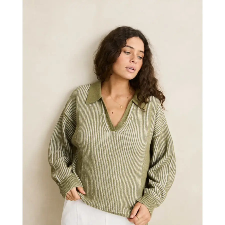 Rhythm Vista Stripe Collared Jumper