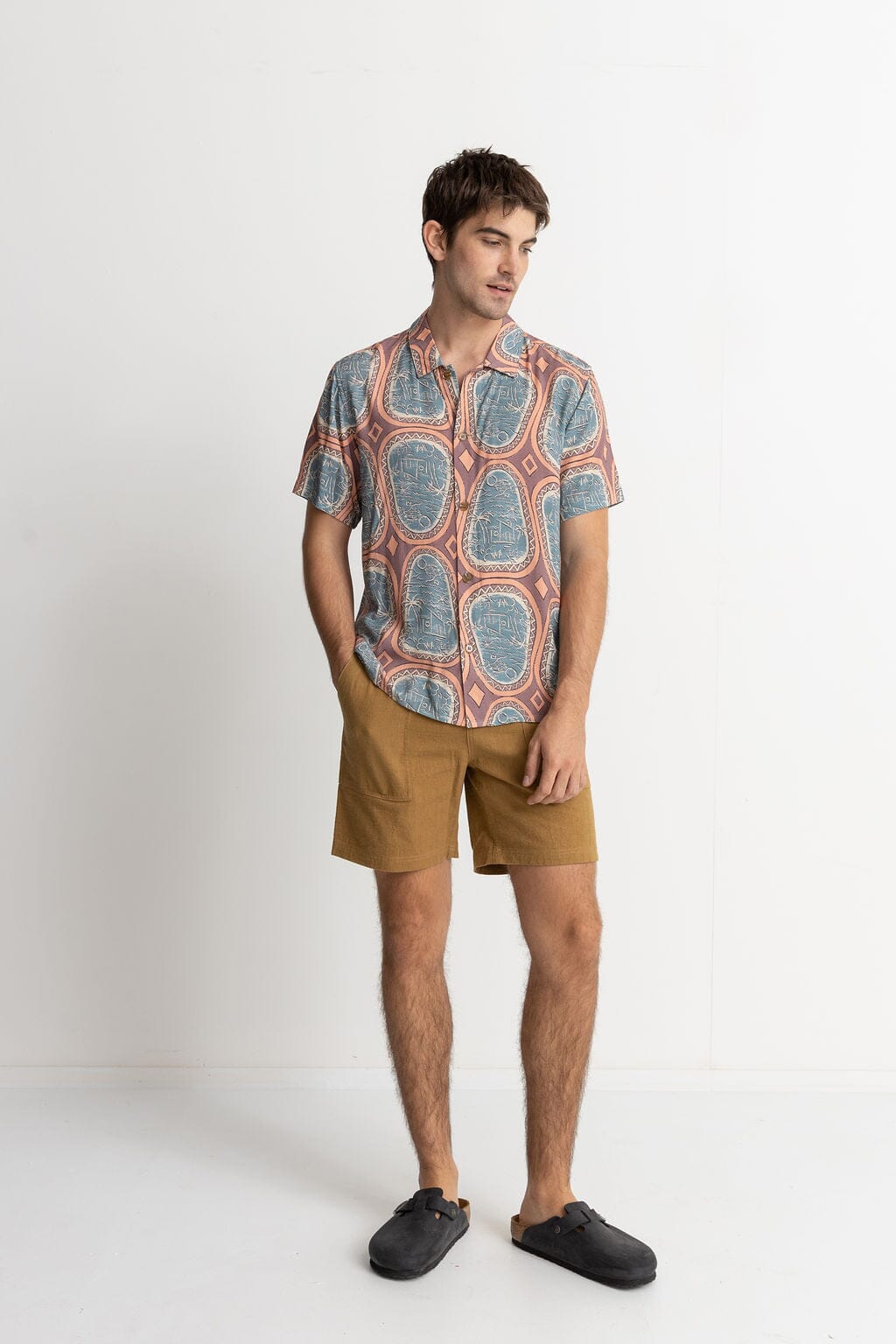 Rhythm Worn Path Textured Linen Short