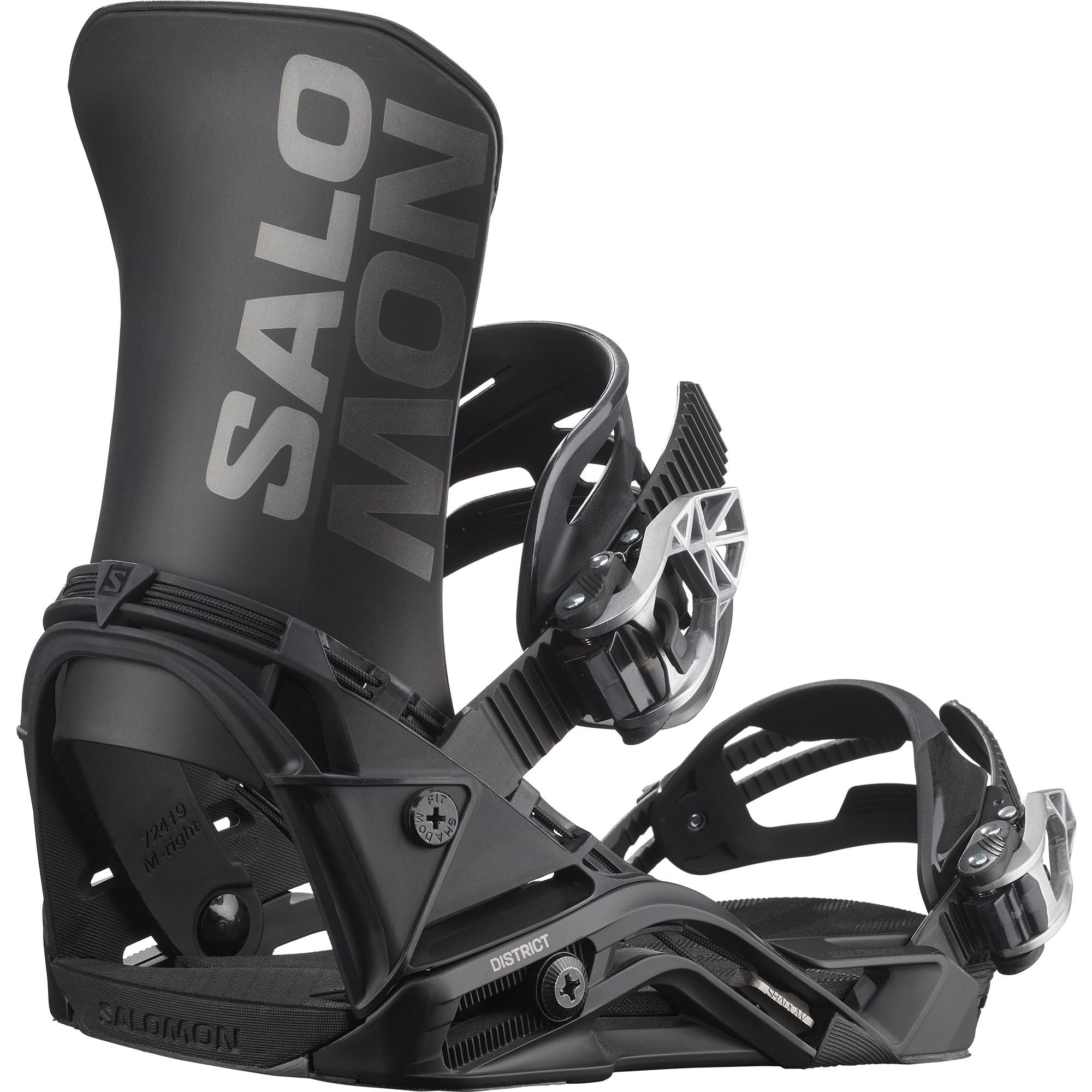 Salomon District Snowboard Bindings 2025 Black M