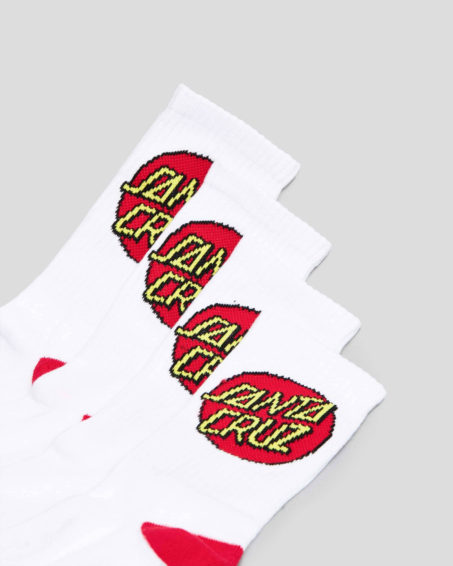 Santa Cruz Classic Dot Youth Crew 4-Pack Socks