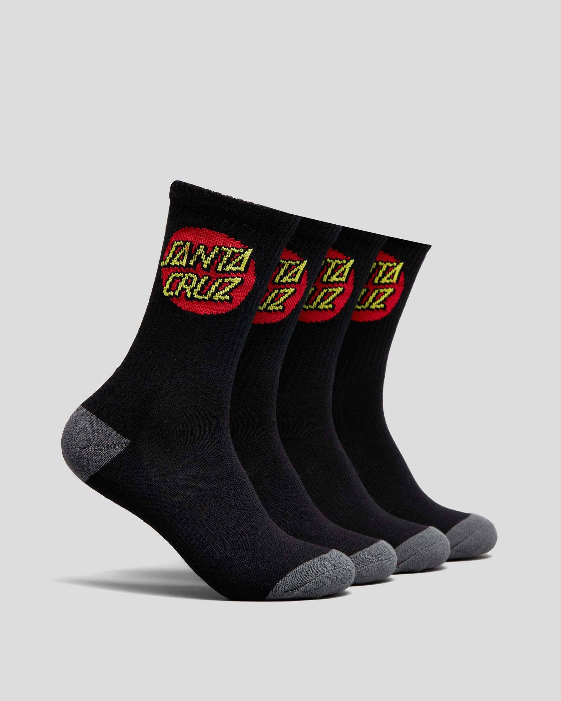 Santa Cruz Classic Dot Youth Crew 4-Pack Socks