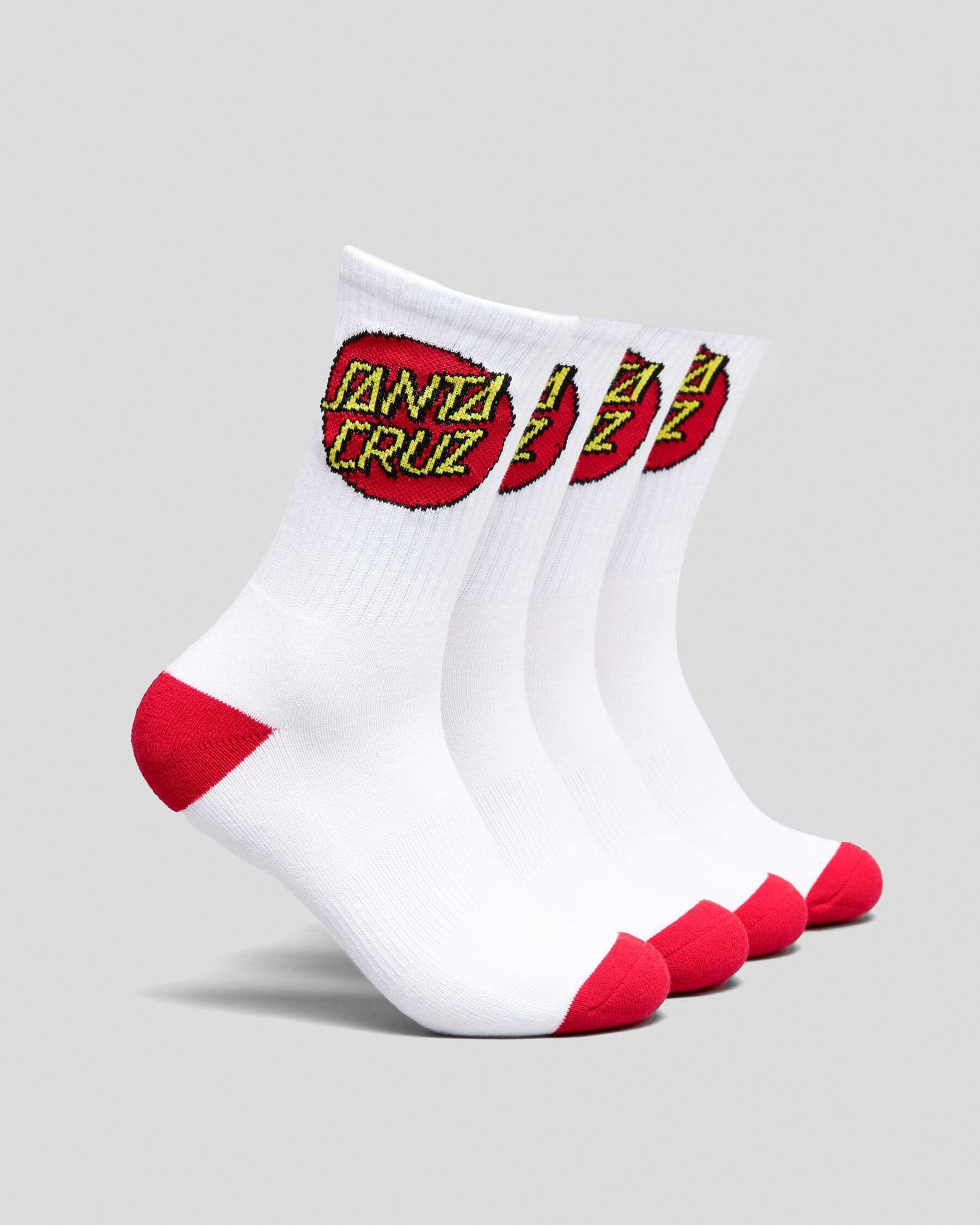 Santa Cruz Classic Dot Youth Crew 4-Pack Socks