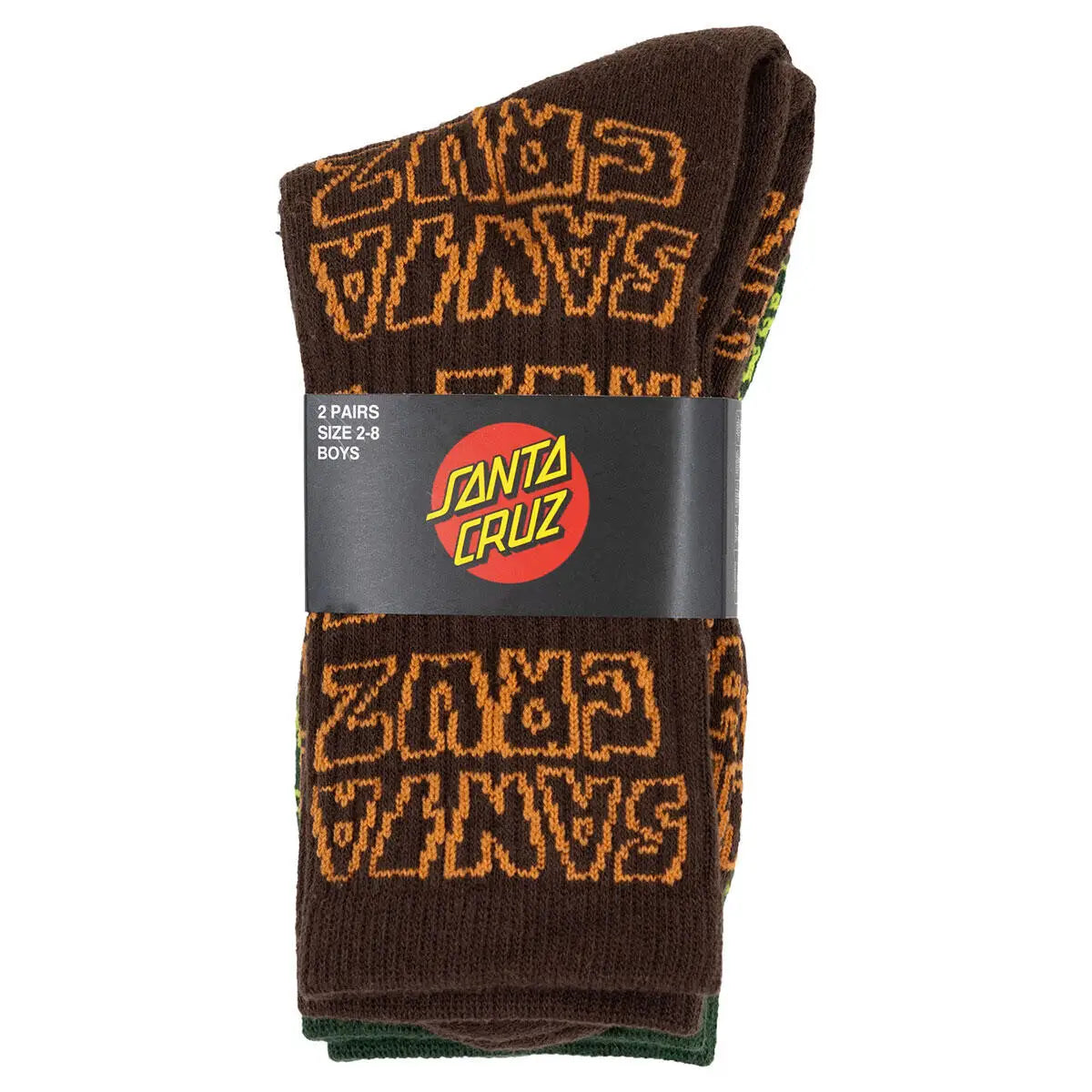 Santa Cruz Youth Multi Cruz Stack Repeat 2 Pack Crew Socks