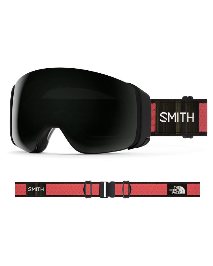 Smith 4D MAG Snow Goggles 2024 TNF Horizon Red x Smith ChromaPop Sun Black 12% VLT / Storm Blue Sensor Mirror 55% VLT -