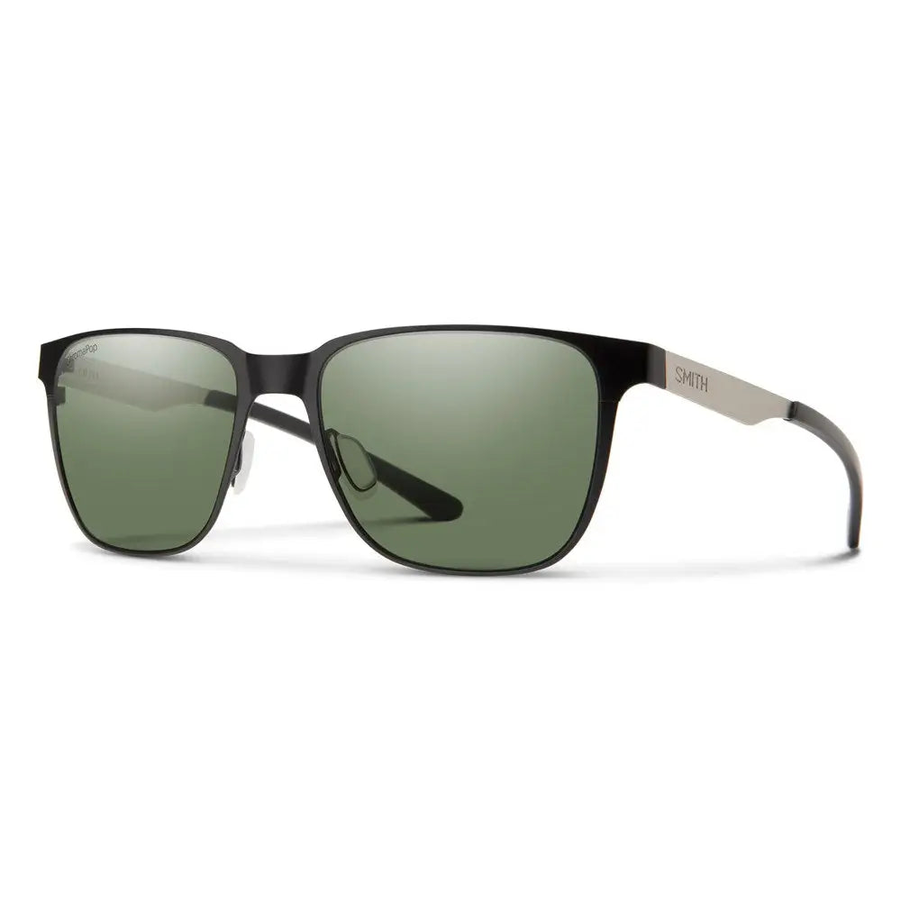 Smith Lowdown Metal Polarised Sunglasses Matte Black / CP Polarised Gray Green