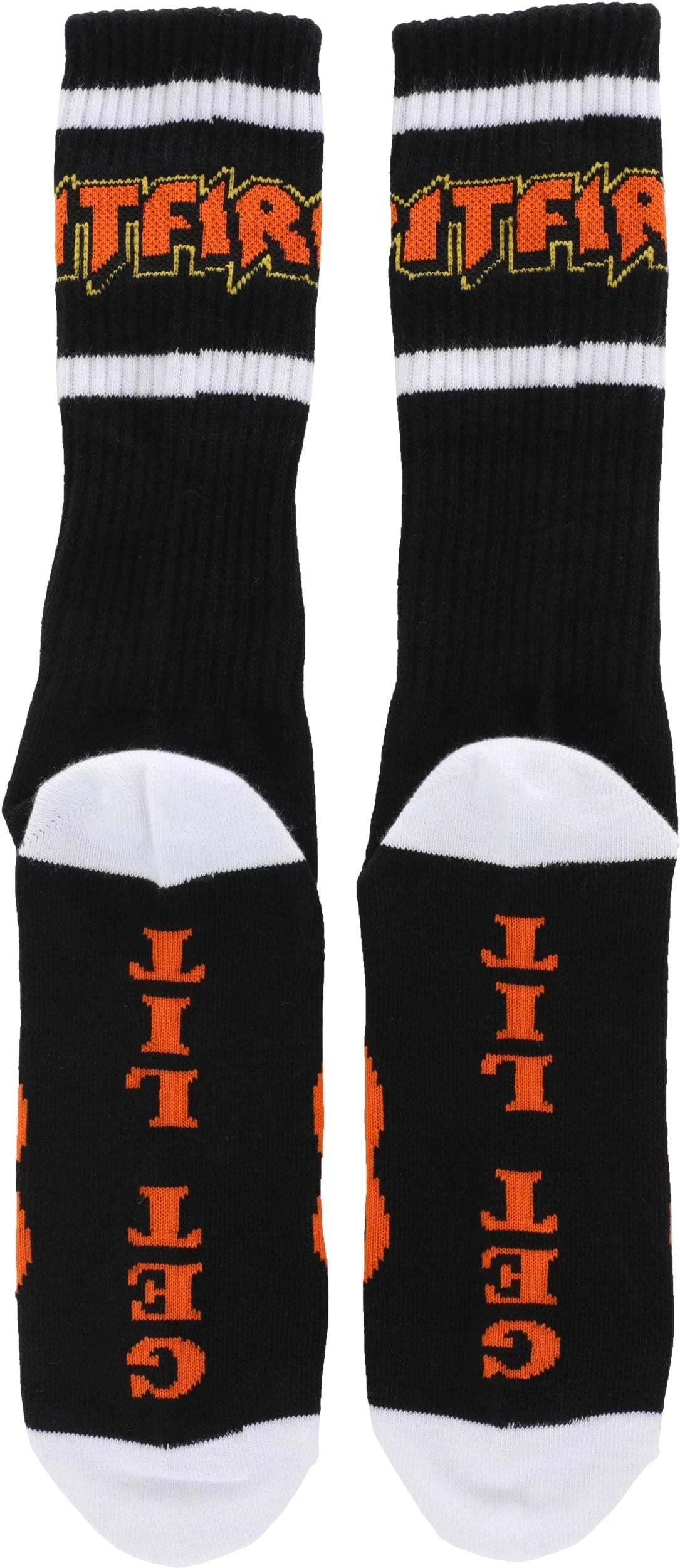 Spitfire Hellfire Script Socks - Black / White / Orange