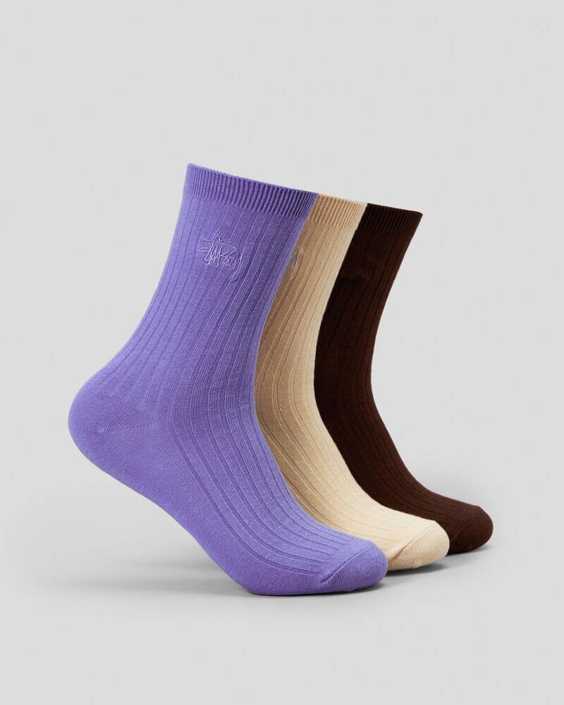 Stussy Womens Graffiti Slouch Socks 3 Pack