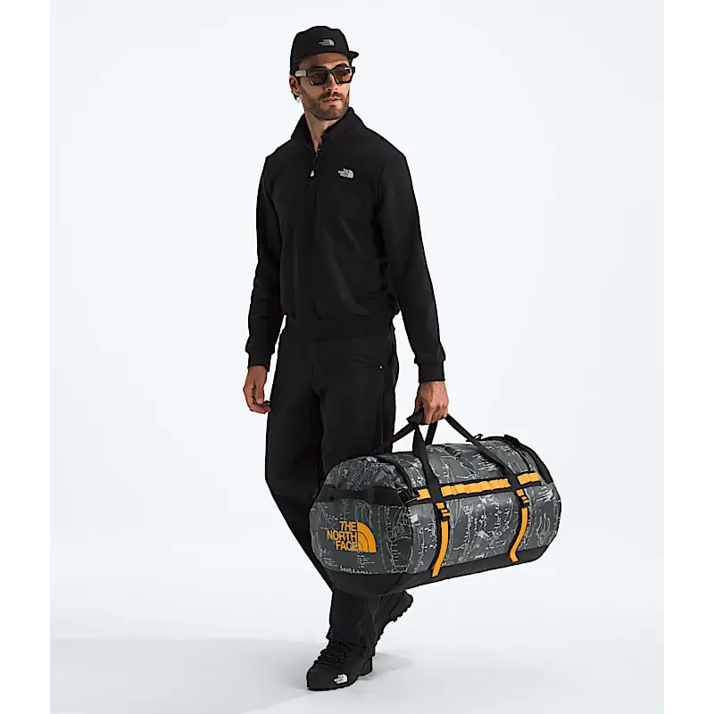 The North Face Base Camp Large Duffel Bag - Anthracite Grey Conrad Topos Print / Summit Gold