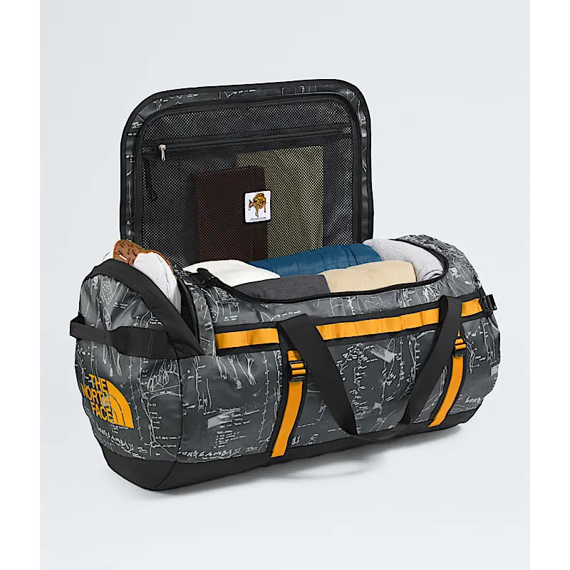 The North Face Base Camp Large Duffel Bag - Anthracite Grey Conrad Topos Print / Summit Gold