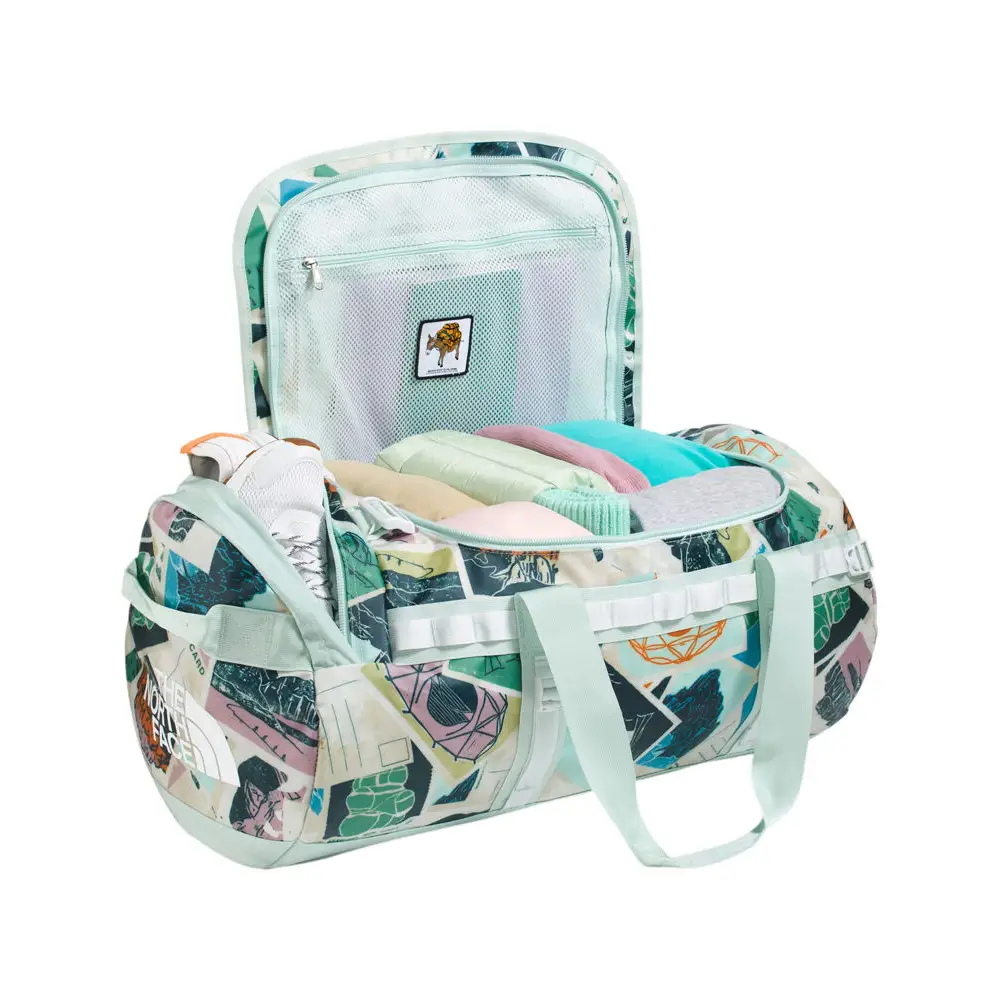 The North Face Base Camp Medium Duffel Bag - Opal Frost TNF Postcards Print