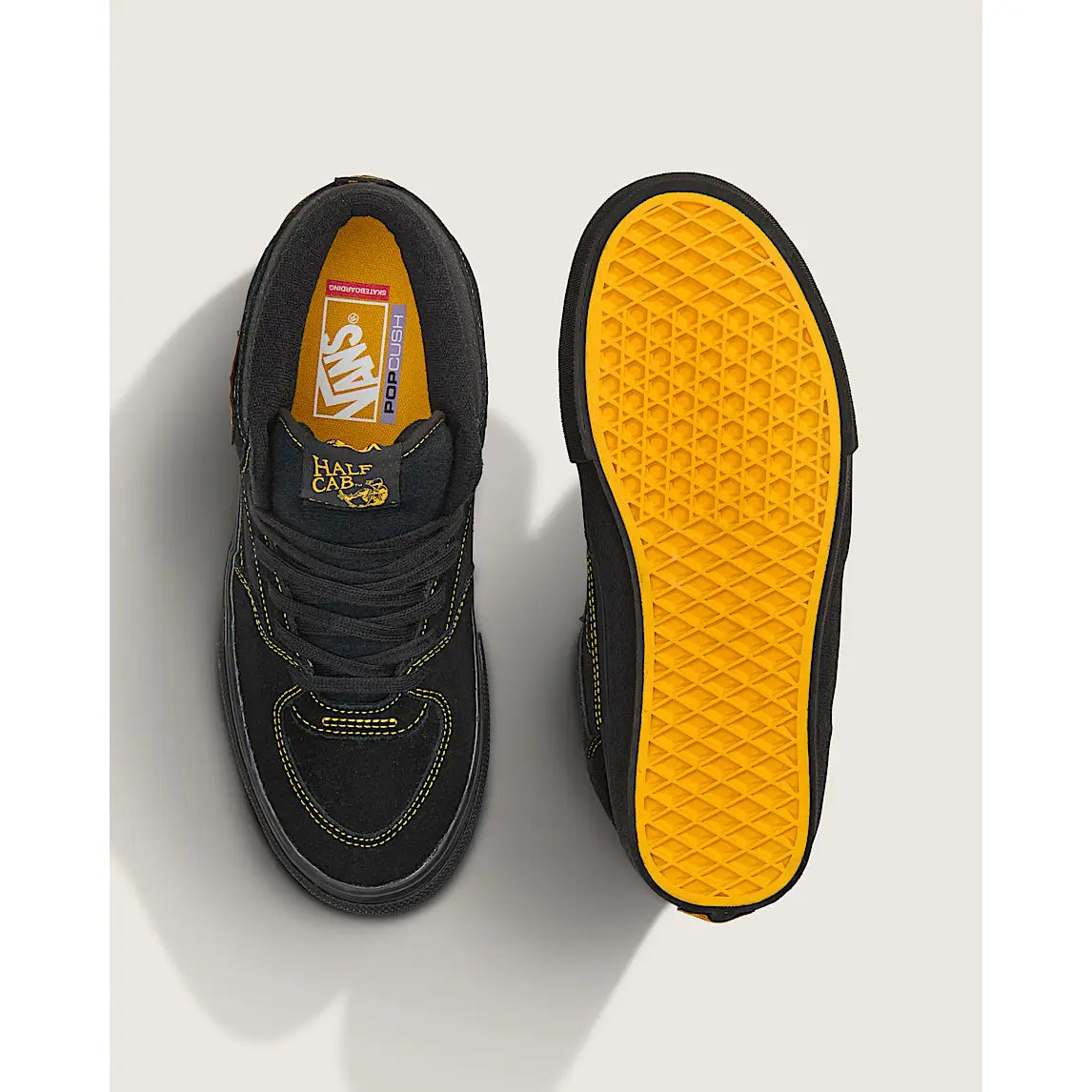 Vans Skate Half Cab Shoes - Black / Mustard