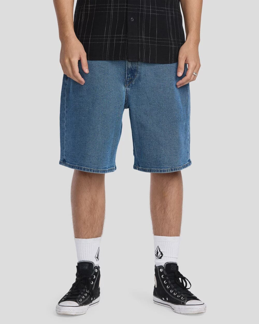Volcom Billow Denim 22" Shorts - Deep River Blues