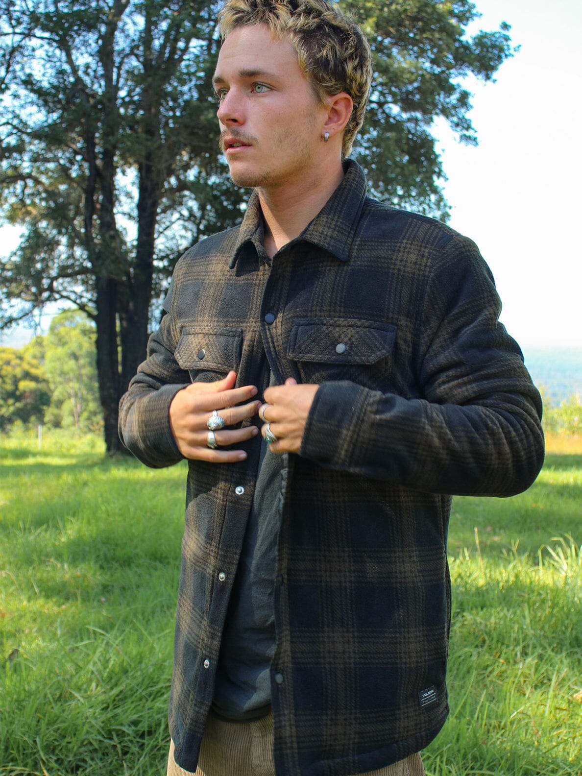 Volcom Bowered Fleece Long Sleeve Jacket Bison XXL