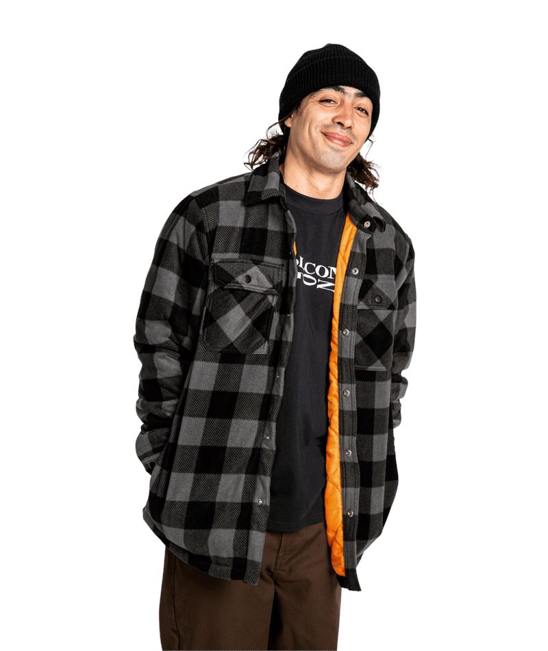Volcom Bowered Fleece Long Sleeve Jacket Pewter S