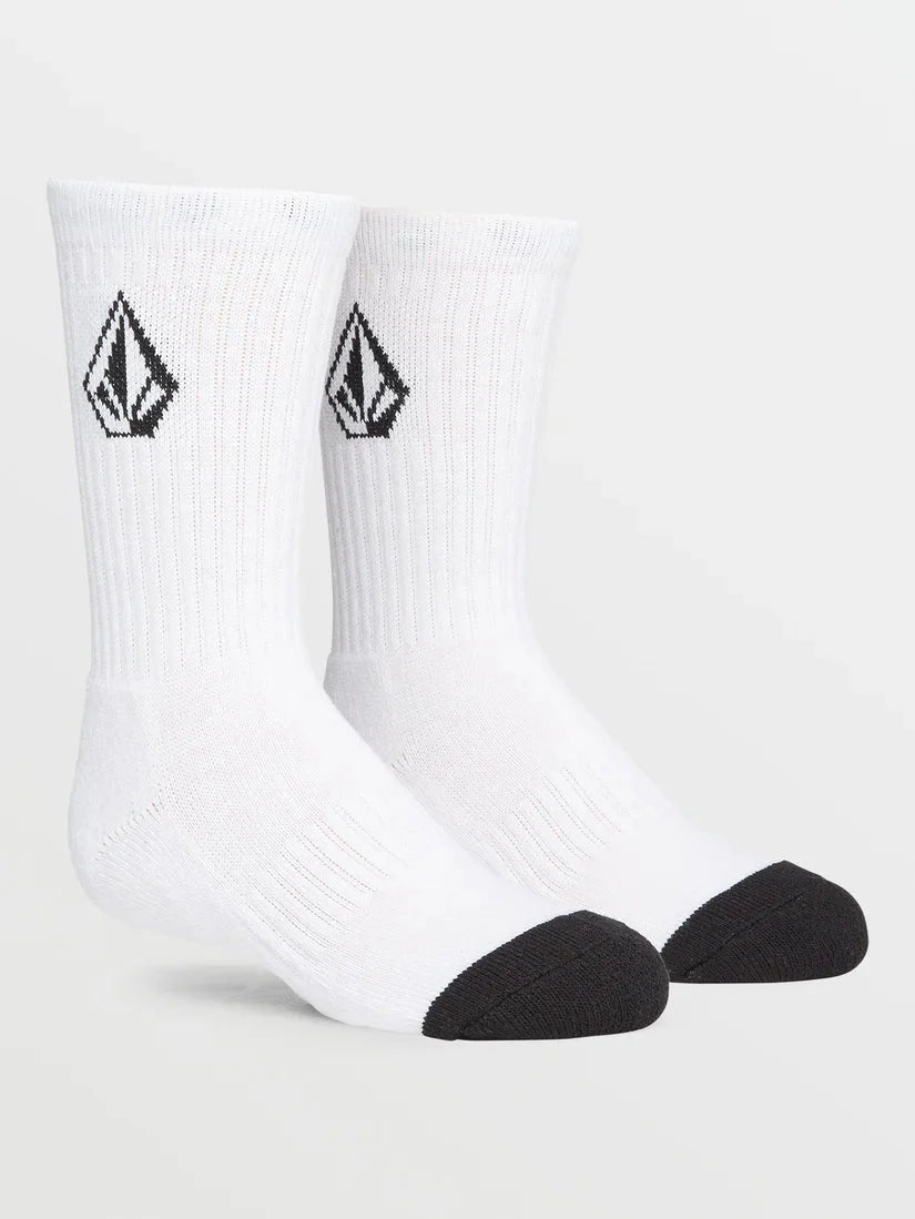 Volcom Full Stone Youth Socks - 3 Pack White
