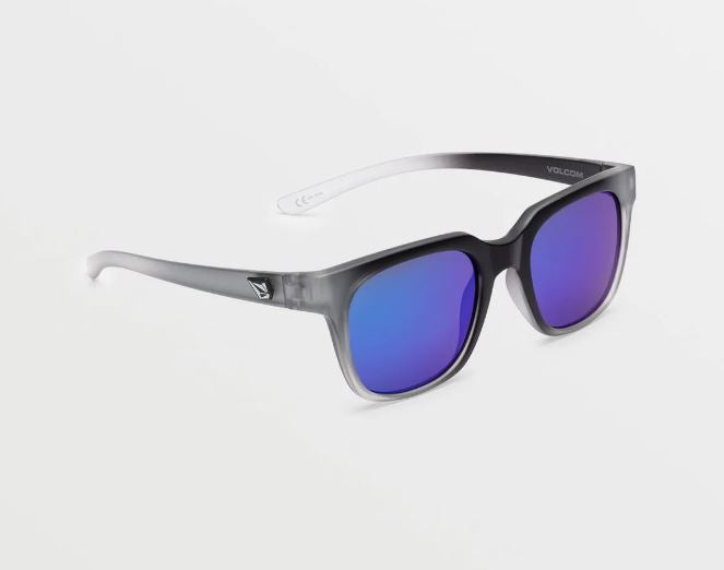 Volcom Morph Sunglasses Matte Trans Clear Fade / Gray Blue Mirror