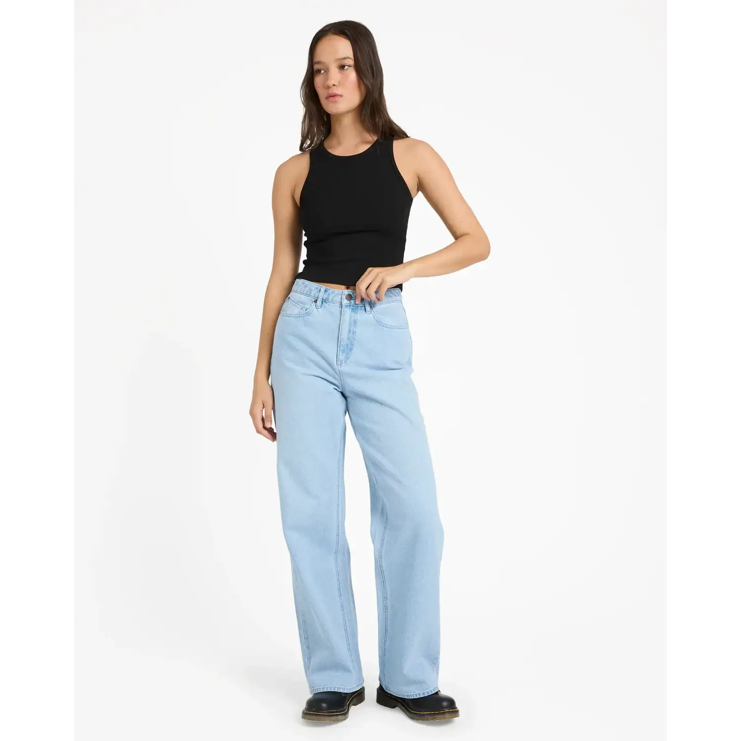 Volcom Stoned Boyfriend Hirise Jeans - Blue Bird
