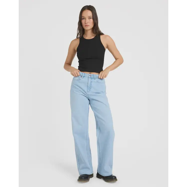 Volcom Stoned Boyfriend Hirise Jeans - Blue Bird