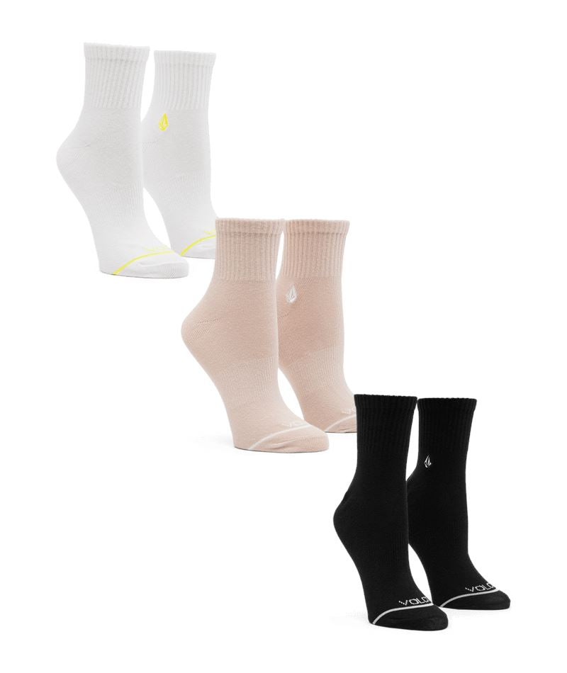 Volcom The New Crew 3 Pack Womens Socks