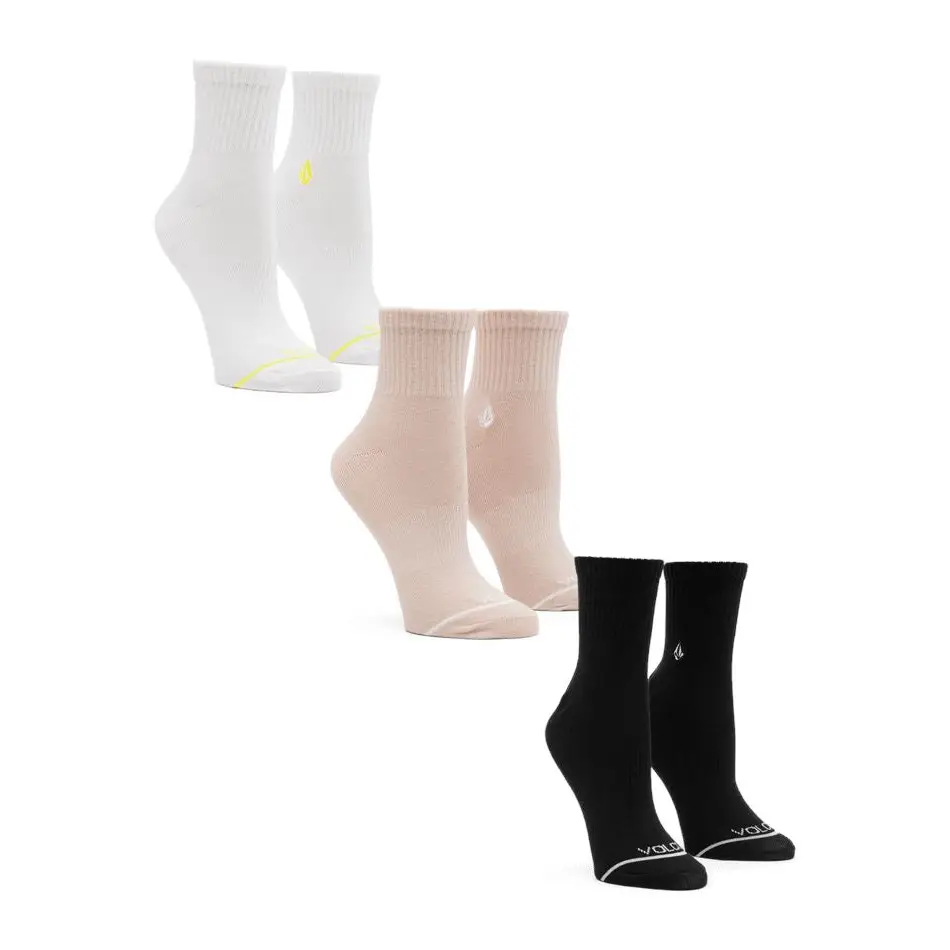 Volcom The New Crew 3 Pack Womens Socks
