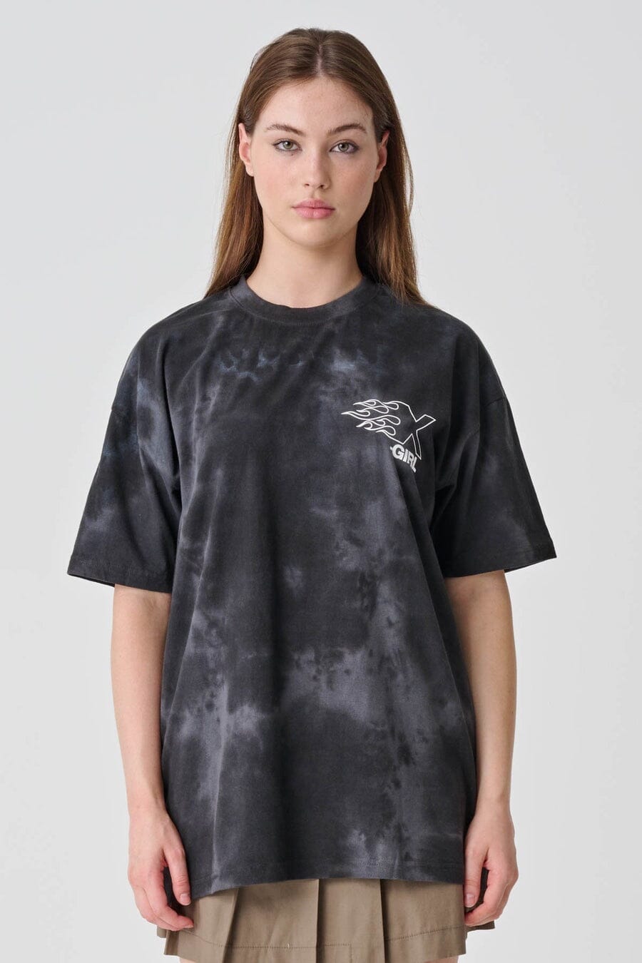 X-Girl Burning X Logo Relaxed T-Shirt