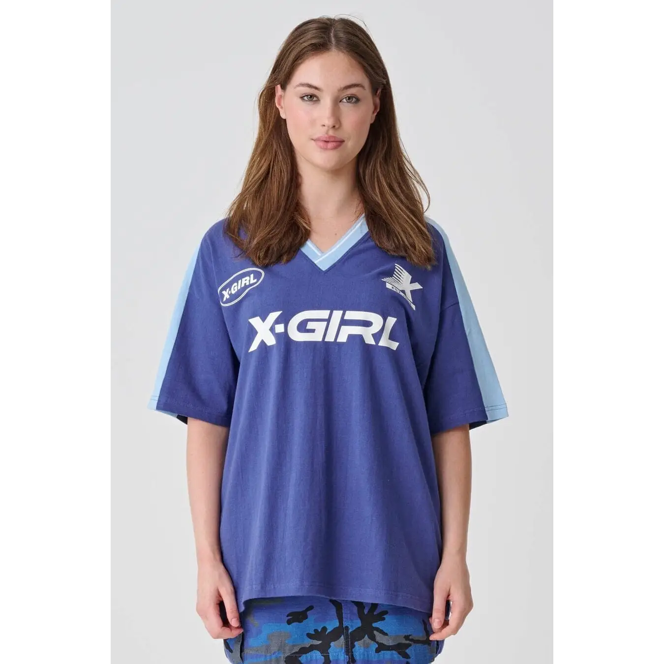 X-Girl Sport V Neck Relaxed T-Shirt