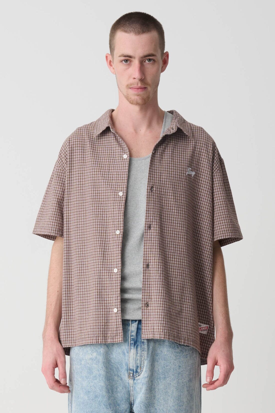 X-Large Oxford Script Shirt Brown S