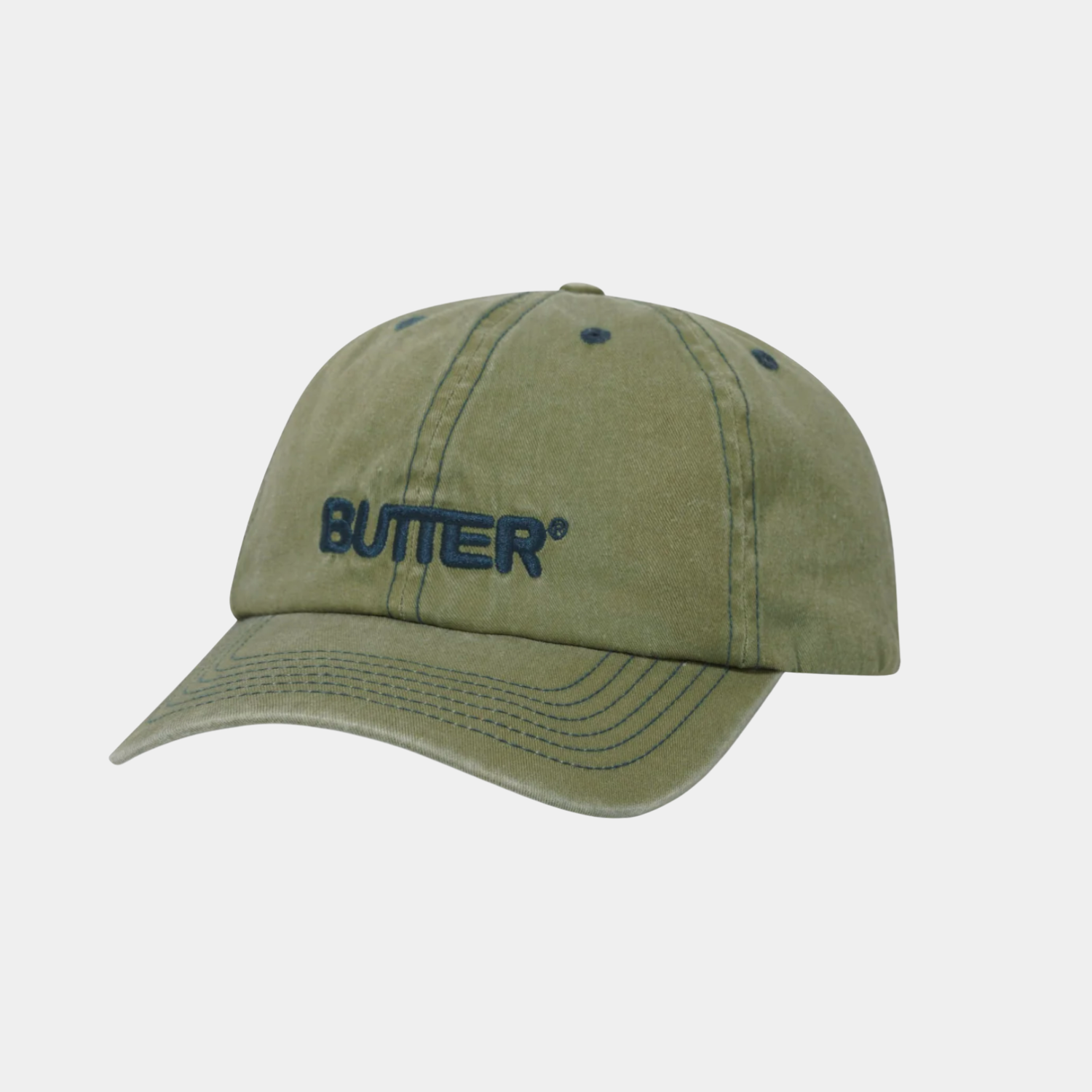 Butter Goods Rounded Logo 6 Panel Cap - Washed Pear