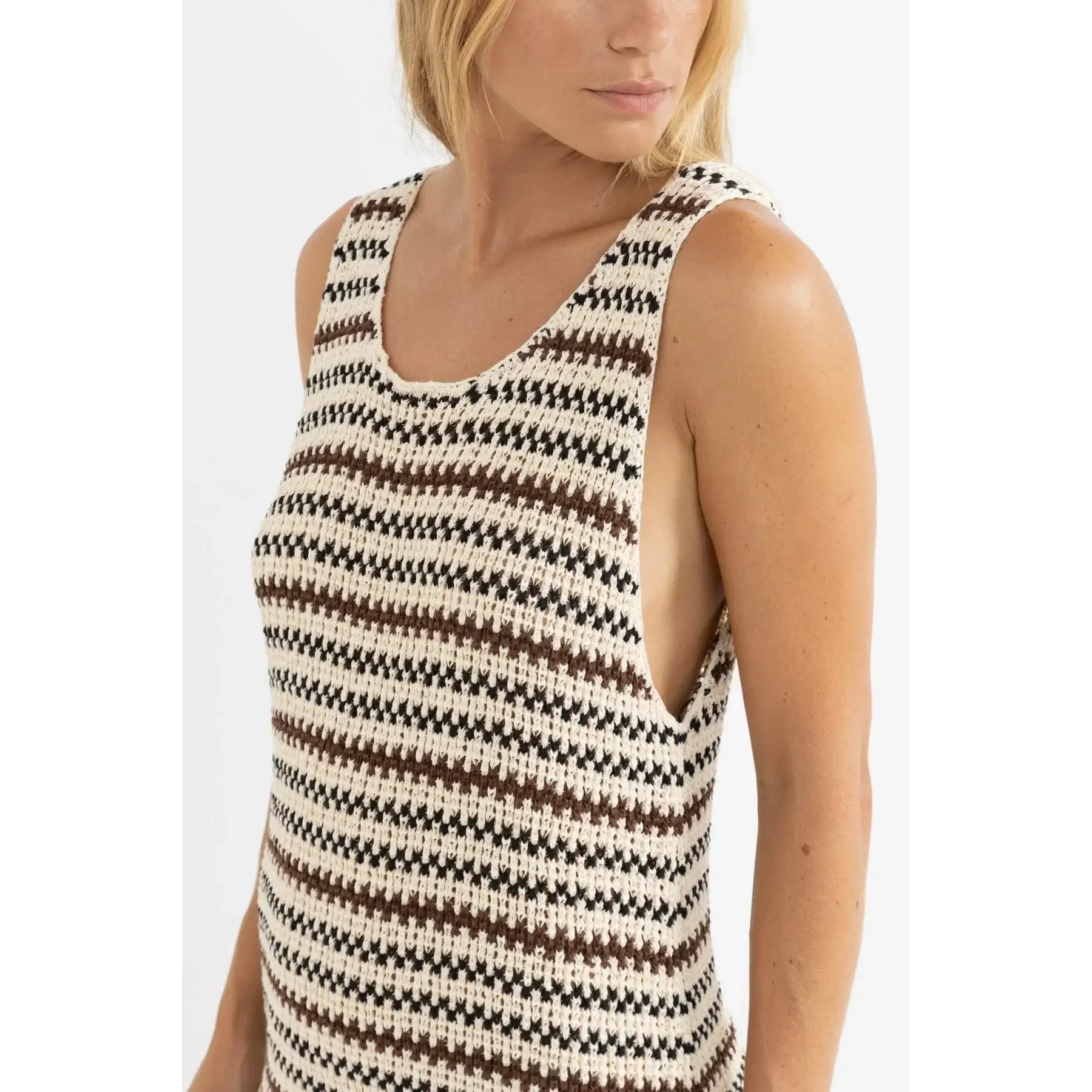 Rhythm Tami Stripe Scoop Neck Mini Dress