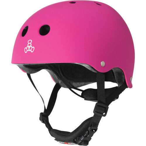 Triple 8 Lil 8 Certified Youth Helmet - Neon Pink Rubber