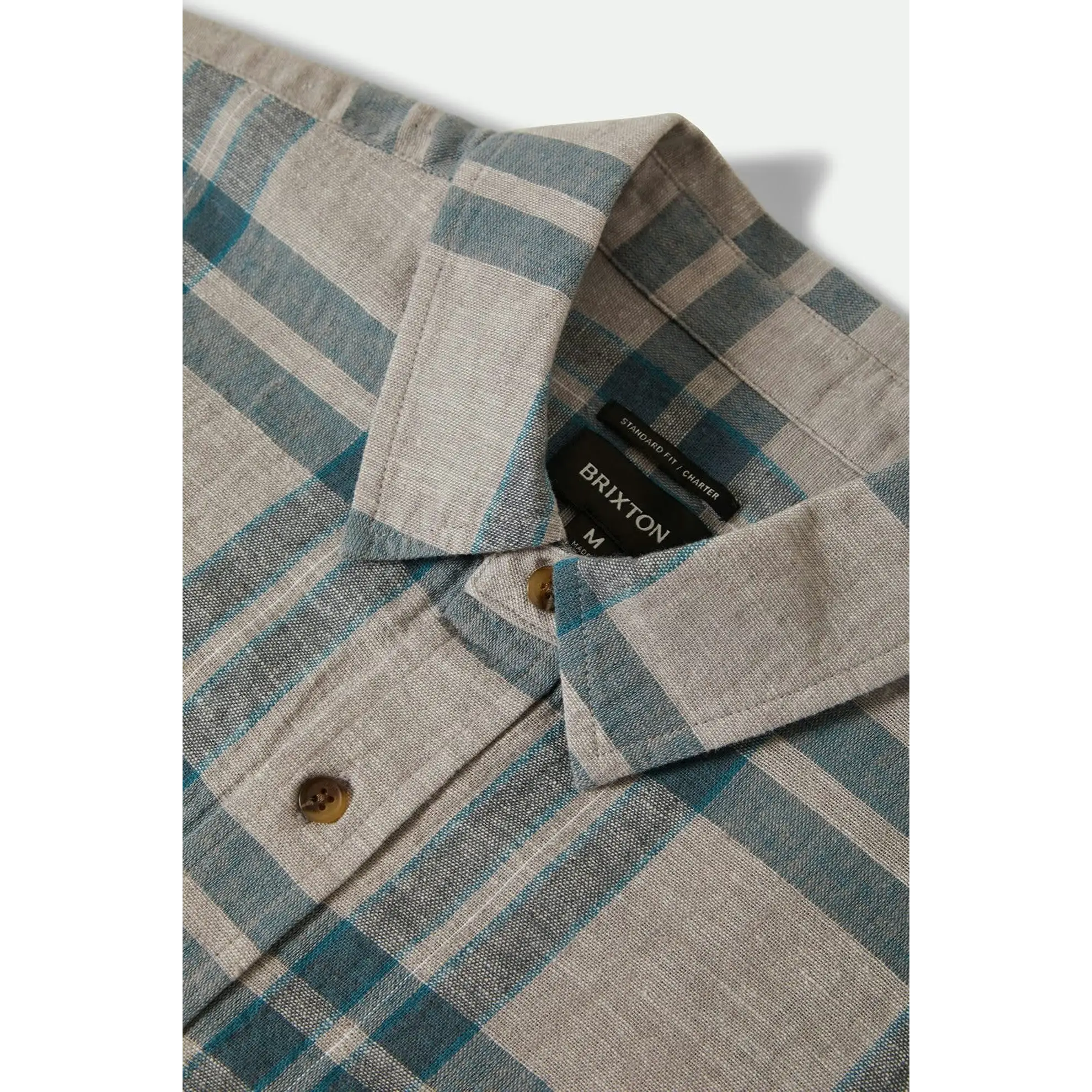 Brixton Charter Linen Blend Short Sleeve Shirt