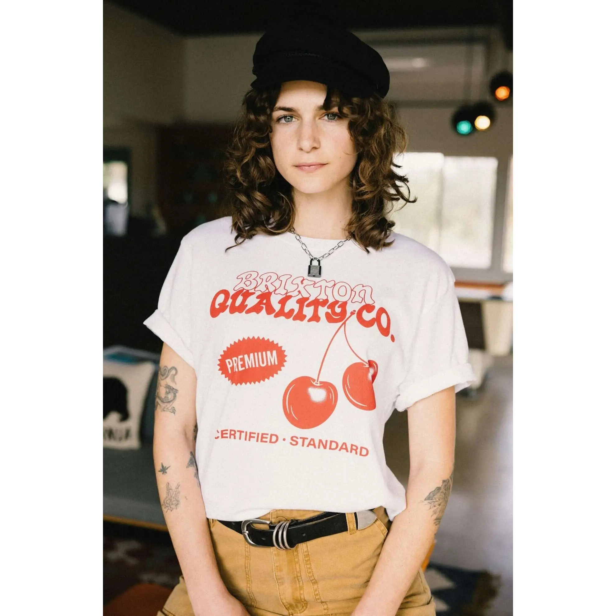 Brixton Premium Cherry Vintage Crew T-Shirt