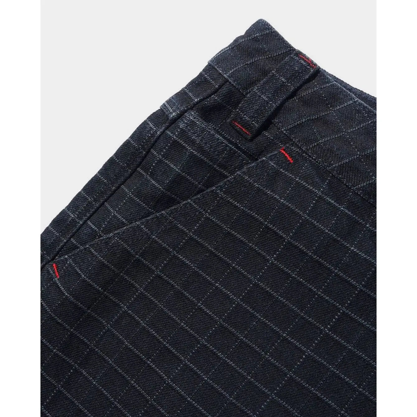 Butter Goods Big Grid Denim Shorts - Overdyed Black