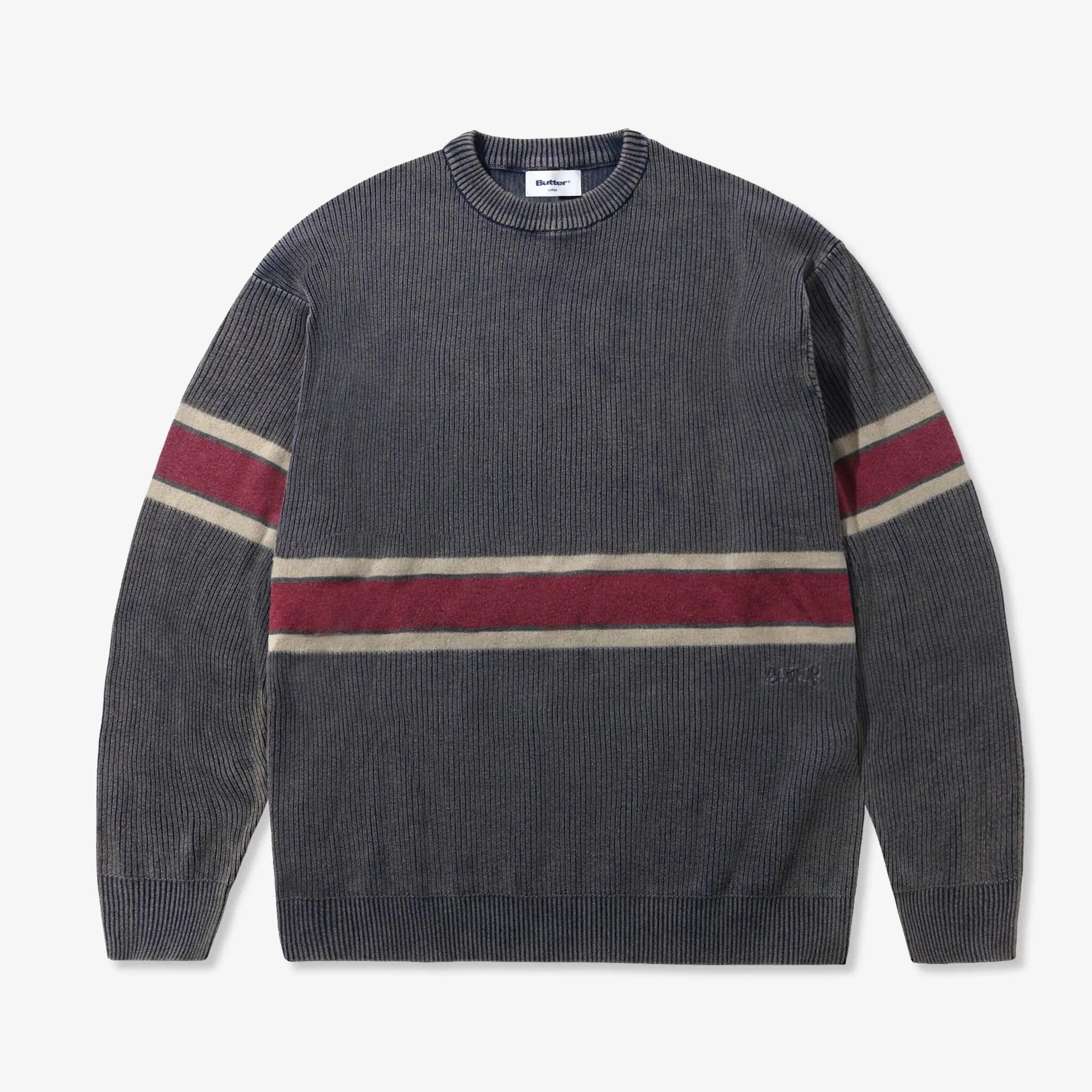 Butter Goods Break Knit Sweater - Washed Navy