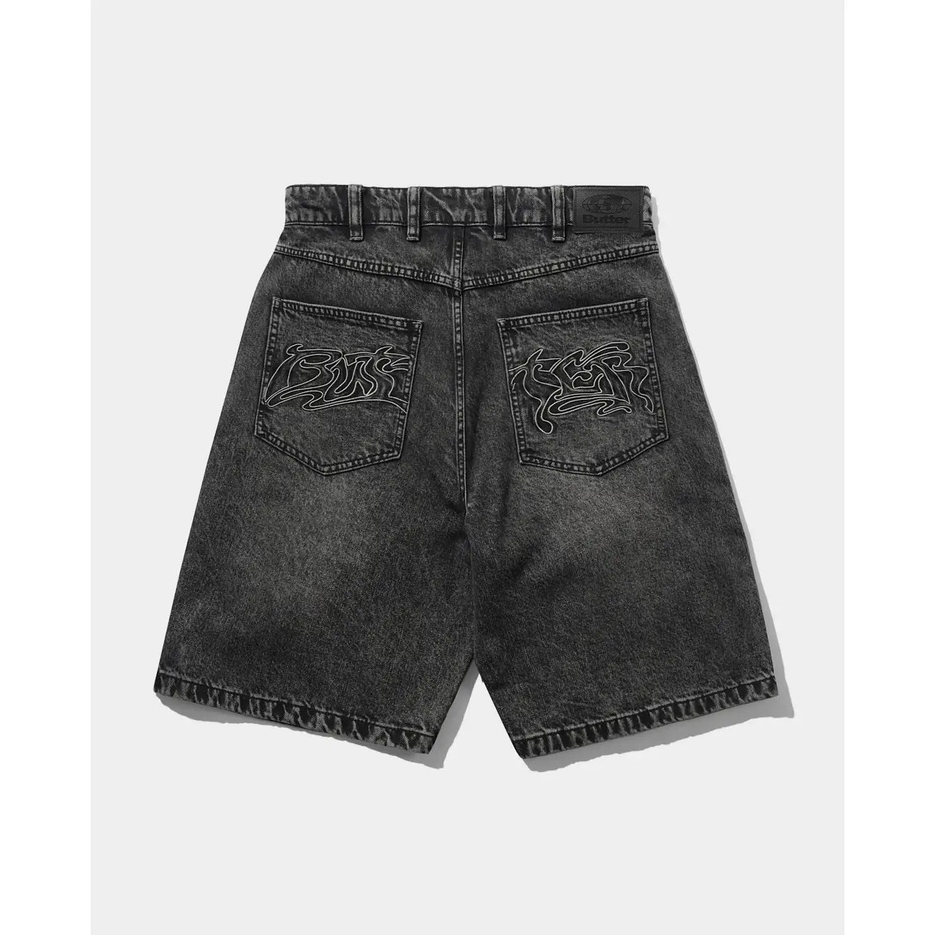 Butter Goods Drummer Baggy Denim Shorts - Streaky Black