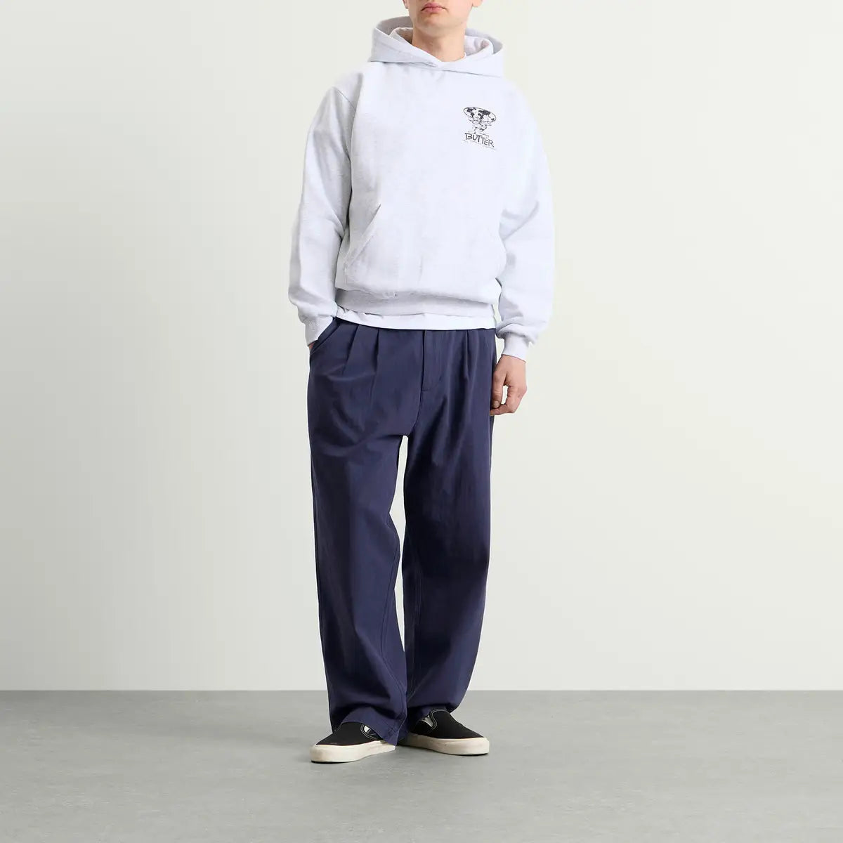 Butter Goods Pleated Trousers - Washed Navy
